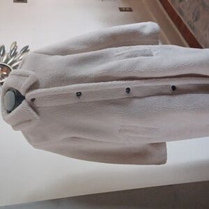 Mid length cream Teddy Coat. Size XL